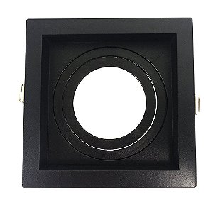SPOT Embutido P/ 1x Par20 Quadrado Recuado De ABS Preto