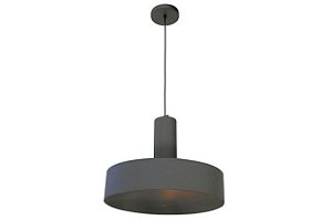 Pendente Grade Aco Carbono 40cm Cabo PP 1xE27 Chumbo