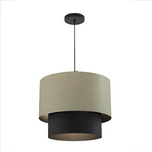 Pendente Wood Escuro 38cm Cabo PP 3xE27 Chumbo
