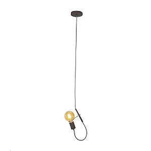 Pendente Flex Cabo Tec. Preto 1,6m - 1xE27 Preto Liso