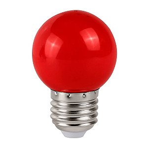 LAMPADA  LED BOLINHA BULBO 1W VERMELHA