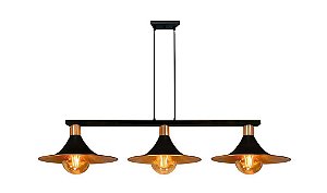PENDENTE TRILHO 3 MILAN ESPECIAL PRETO FOSCO/COBRE