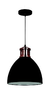 PENDENTE CASUAL LIGHT QUALITY 1XE27 Ø300X335MM PRETO/COBRE