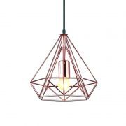 PENDENTE ARAMADO DIAMANTE METAL 1XE27 40W 38X39CM COBRE