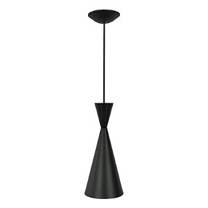 Pendente Funil Megalux 504 Preto Diametro 15 cm