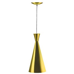 Pendente Funil Megalux 504 Dourado Diametro 15 cm