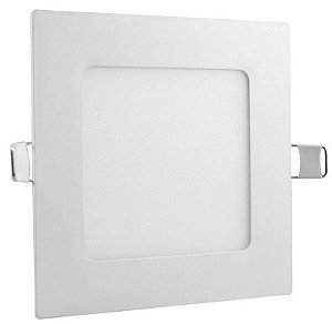 Painel Plafon Led de Embutir 6W Quadrado 12x12 Branco Quente - Maxtel