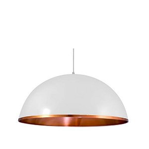 PENDENTE ATENAS G LUXO 28 X 60 BORDA PINTADA BRANCO/COBRE