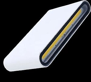 Arandela LED Retangular 2 Fachos 12W Bivolt Branco Pastilha  Abs Branco Quente 3000K - Mega