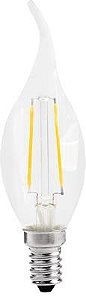 Lâmpada Filamento LED Vela 2w 220v E14 C/ Bico Branco Quente 2700K - Evo