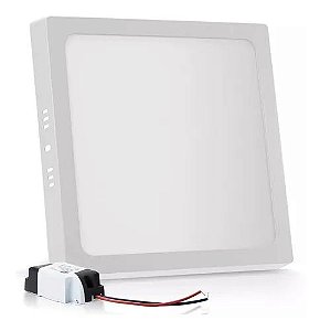 Plafon Led de Sobrepor 18w Quadrado 22x22 Branco Frio 6000K - Vluz