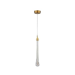PENDENTE GOTA COM BRILHO DOURADO 3W 3500K