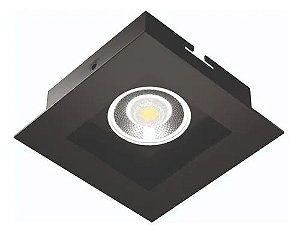 SPOT Embutido P/ 1X AR70 Quadrado Recuado De Alumínio Preto  Preto - Orluce