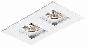 SPOT Embutido P/ 2x Par20 Quadrado Recuado De Alumínio Branco Branco - Orluce