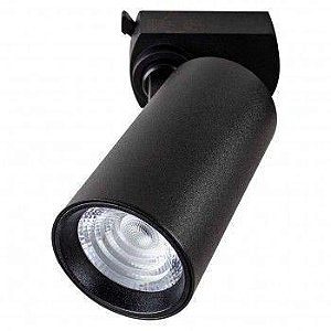 Spot LED de Trilho 12W Preto Bivolt Branco Quente 3000K - Delis