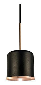 PENDENTE QUEBEC LUXO 15,0 X 15,5 PRETO/COBRE