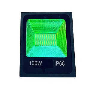 Refletor LED 100W SMD Slim Verde - Vluz