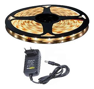 Fita LED 4040 12V 5M c/ Silicone Branco Quente 3000K - RY