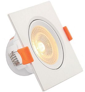 Spot LED 7W Quadrado Bivolt Branco Quente SMD 85X85mm - Roya