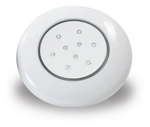 LUMINARIA LED DE PISCINA 12V 9W 125MM Carcaça Branca Luz AZUL