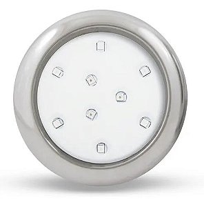 LUMINARIA LED DE PISCINA 12V 9W 80MM Carcaça Branca Luz AZUL