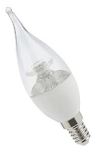 Lâmpada LED Vela 3W Bivolt e14 C/ Bico Branco Quente - Luz Sollar