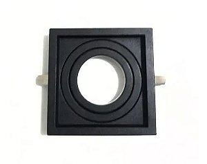 SPOT Embutido p/ 1X MR11 Mini Dicróica Quadrado Recuado Micro Borda De Alumínio Preto 8,5x8,5  - Impacto