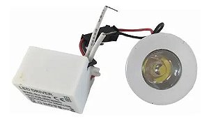 Micro SPOT LED 1W Redondo Branco Frio 6000K - CBC