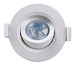 Spot Led 3W Redondo Bivolt Branco Quente 3000K - Galaxy
