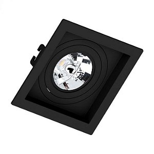 SPOT EMBUTIDO P/ 1xAR70 Quadrado RECUADO De ABS Preto - Save Energy