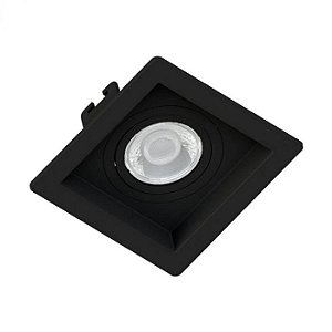 SPOT Embutido P/ 1x Mr11 Quadrado Recuado De ABS Preto - Save Energy