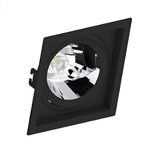 SPOT EMBUTIDO P/ 1x AR111 QUADRADO RECUADO De ABS Preto SE-330.1068 - Save Energy