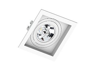 SPOT EMBUTIDO P/ 1xAR70 Quadrado RECUADO De ABS Branco - Save Energy