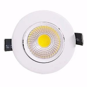 Spot Led LED 5W Redondo Alumínio COB Branco Frio