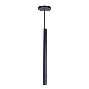 PENDENTE TUBOLARE WOOD MR-11 1XGU-10 PRETO TEXTURIZADO