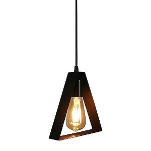 Pendente Aro Industrial Triangulo 560 Preto