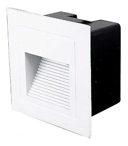Balizador LED Parede 3W Bivolt Branco quadrado mini Branco Quente - CBC