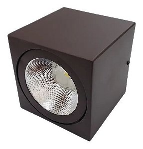 SPOT Sobrepor p/ 1X Par30 Quadrado Face Plana De Alumínio Preto 15x12