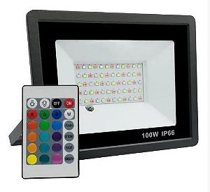 REFLETOR LED 100W SMD RGB RGB100W
