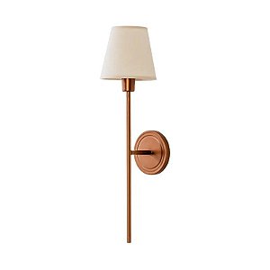 ARANDELA DE PAREDE TOCHEIRO 60X15X18CM METAL E TECIDO GOLD E CRU 1X E27 BASE REDONDA - FOCO METALLO