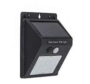 LUMINÁRIA ARANDELA SOLAR C/ SENSOR 4W 60L Branco Frio 6500K