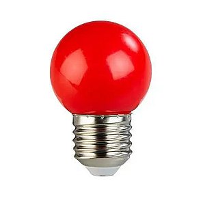 Lâmpada LED BOLINHA G45 3W DECORATIVA E-27 110V VERMELHO