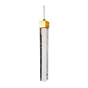 PENDENTE EMPIRE 30G 300MM 3500K 4500K 6500K DOURADO BIVOLT 7W CRISTAL