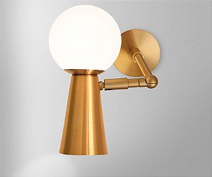 Arandela 1464 PION FULL CONTACT 80X185X215MM G9/MR16 Dourado Opalino