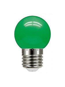 Lâmpada LED BOLINHA G45 1.5W DECORATIVA E-27 220V VERDE