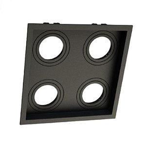 SPOT Embutido P/ 4x AR70 Quadrado Recuado De ABS Preto - Moon