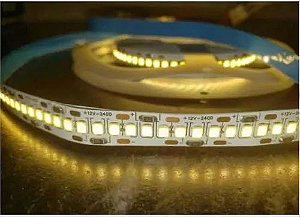 Fita LED 3528 5M 12V 20W/m S/ Silicone Ip20 240 LED/M Branco Quente 3000K - Lumi