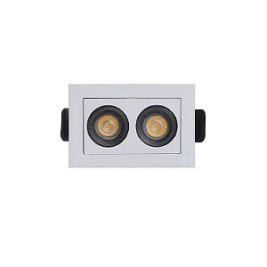 Downlight SPOT LED Embutir 4W Linear 2 Pontos Branco Branco Quente 3000K - RL