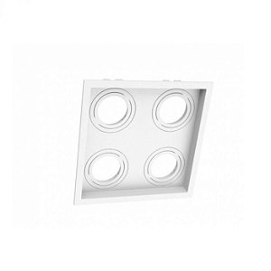 SPOT Embutido P/ 4x PAR30 Quadrado Recuado De ABS Branco - Moon