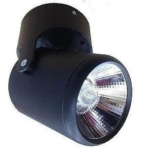 SPOT SOBREPOR 12W PRETO 4000K